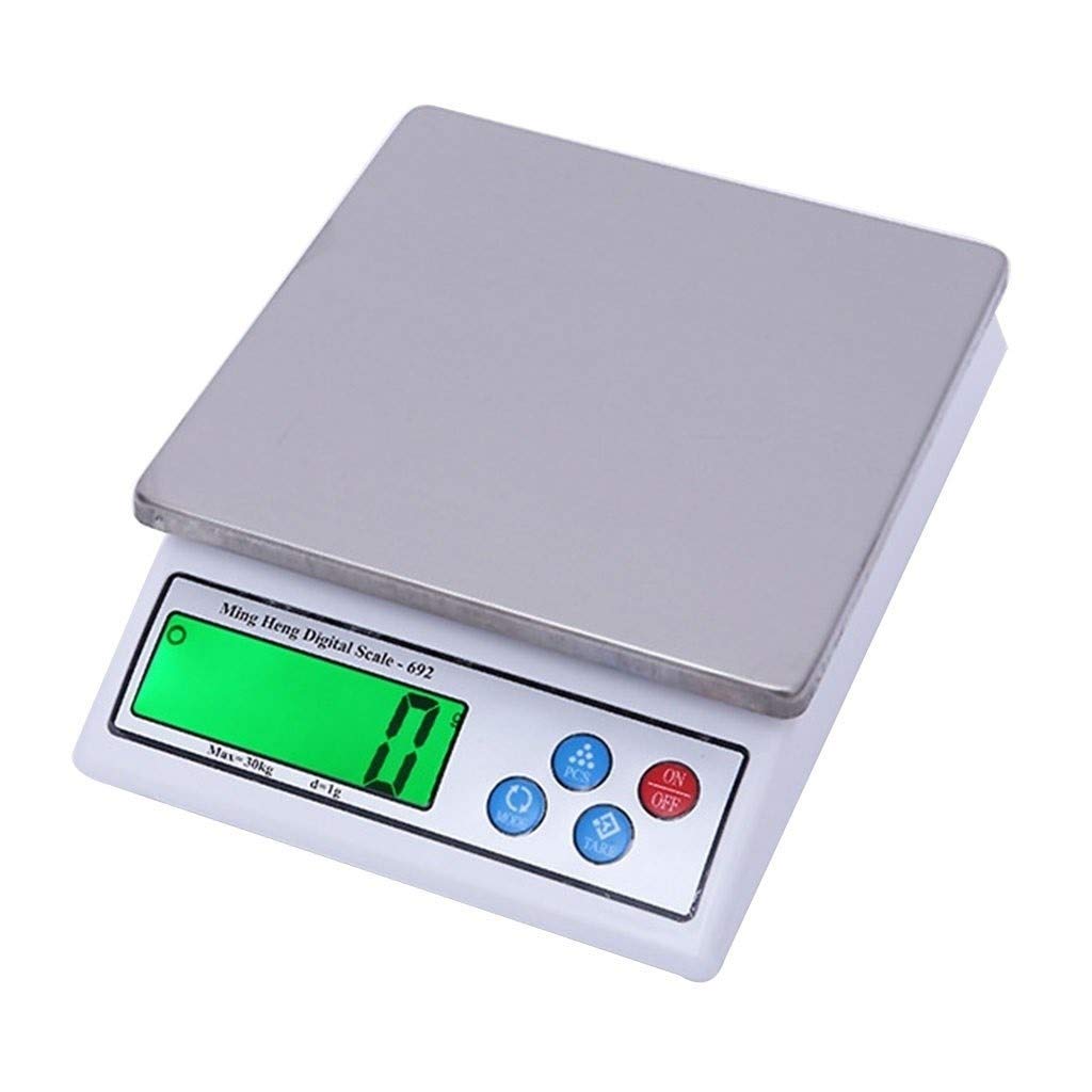 Báscula De Cocina De 30 Kg, 0,1 G, para Análisis De Laboratorio, Alta Precisión, Digital, para Joyería, Electrónica, LCD(Blanco-6Kg/0,1G)
