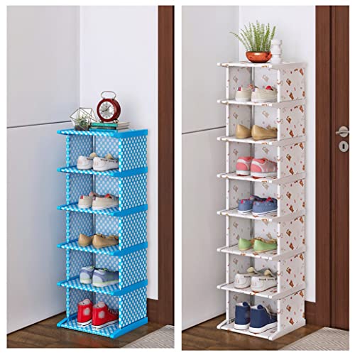 Meuble à chaussures pour petits espaces et étagère verticale à 8 niveaux