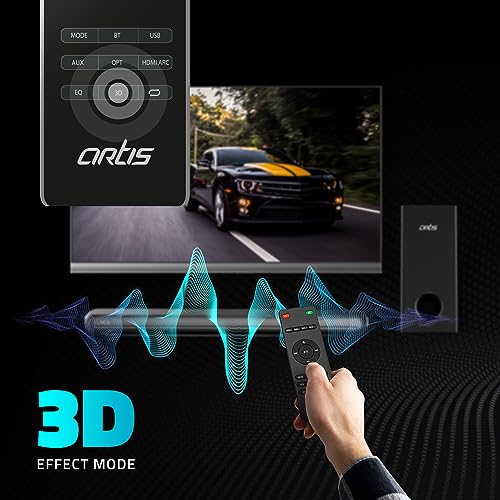 Image of Artis X700 2.1 CH 120 Watts Bluetooth Sound bar with Wired Subwoofer & Multiple Input Modes: Bluetooth /HDMI (ARC) / AUX in /Optical /USB Pen Drive Input