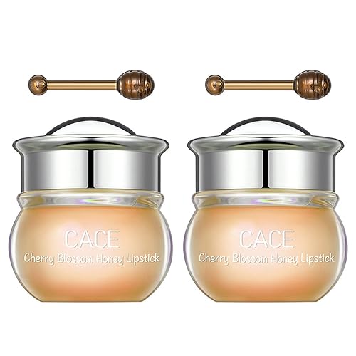 Sakura - 2 botellas de bálsamo labial para reparar la humedad profunda y las líneas de los labios, rico en vitamina E y extracto de flor de cerezo