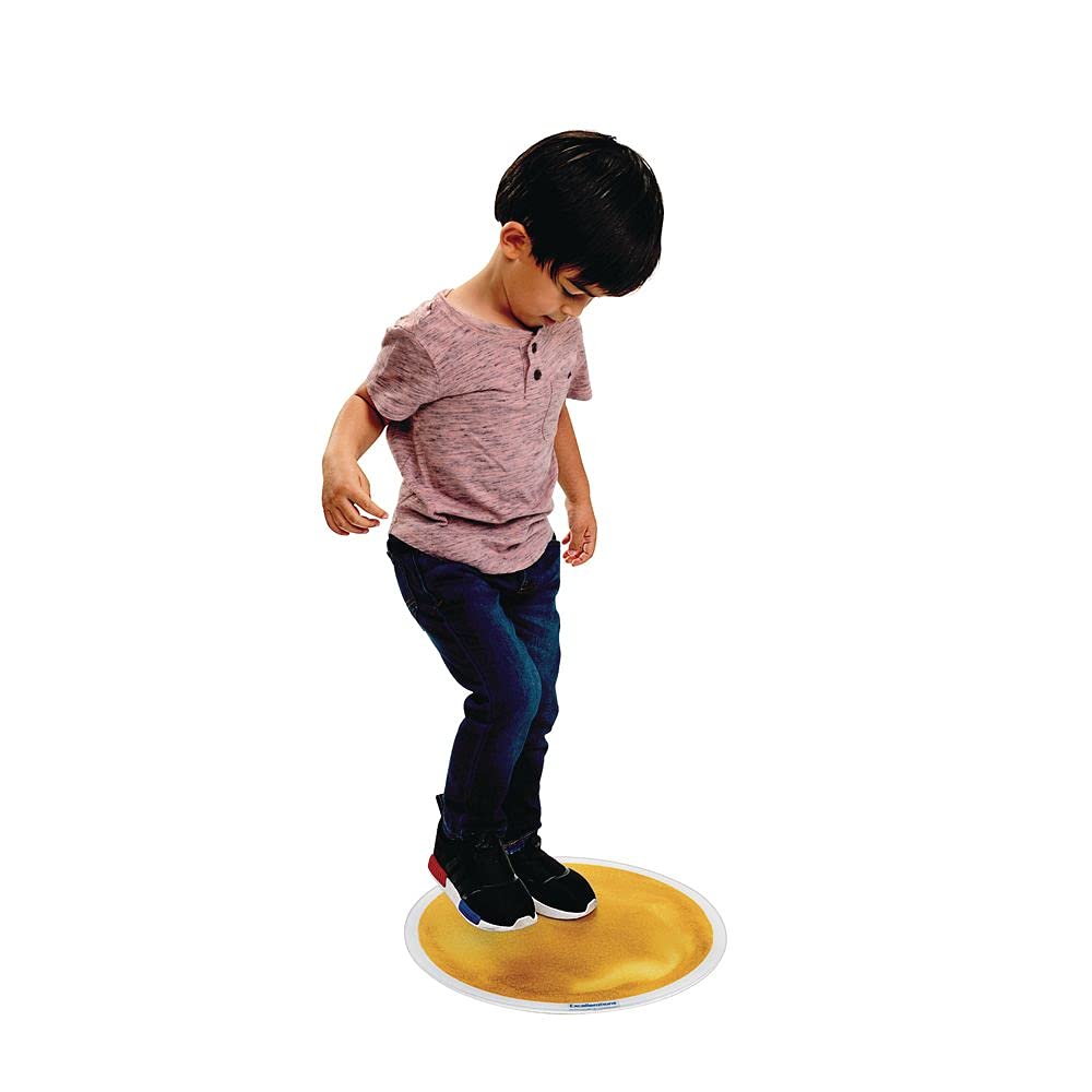 Excellerations Glitter Circle Liquid Tile - Gold, Floor Tile for Active Play and Gross Motor Skills, Sensory Exploration, Anti-Slip Dance Mat, Easy to Clean, Stepping Floor Mat for Home School Use