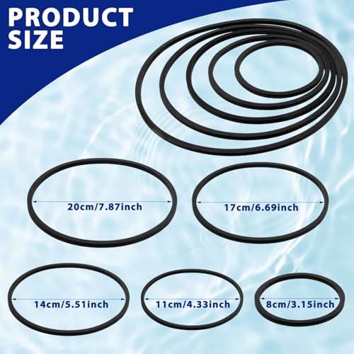 Lnngub 5 Stück schwimmende Ringe für Aquarienpflanzen, 5 Größen, Schwarz, zum Halten oder Trennen von schwimmenden Pflanzen (20/17/14/11/8 cm)