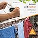 AUTDOOR® Wäscheleine ausziehbar, mit praktischer Kurbel - Extralange 10m Schnur - Perfekt für Camping & Reisen (Schwarz/Grau)