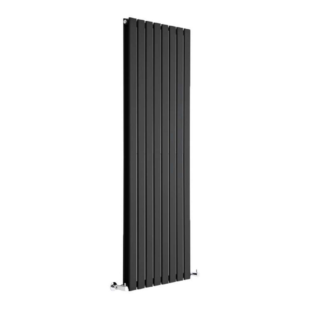 Milano Alpha Black Vertical Double Flat Panel Radiator - 1600mm x 560mm