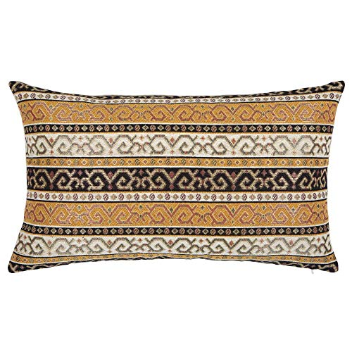 Pillowerus Boho Modern Throw Pillow Covers Mustard Yellow And Black - 12 X 20 Inches Decorative Lumbar Pillows, Oriental Room Decor For Couch, Bohemian Outdoor Case For Farmhouse, Ethnic, Patio #TOP13