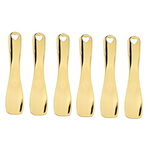 FRCOLOR 6 piezas de espátula de crema facial herramienta raspadora de metal cucharas de maquillaje pequeñas espátula cosmética espátula de