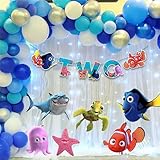 Findng Nmo Two Banner - Ocean Theme Party Decorations | Underwater Celebration Banner | Fun Clownfish Party Decor for Birthday Events