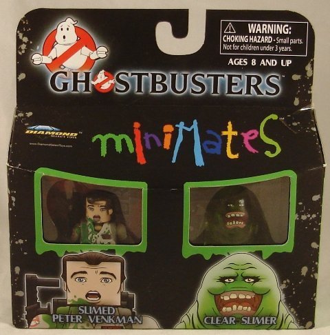 Ghostbusters Mini Mates Sliimed Peter Venkman and Clear Slimer