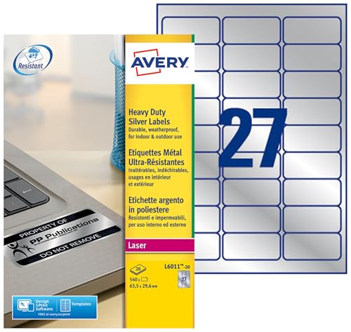 Étiquettes Avery polyester métal contre la dégradation des marquages