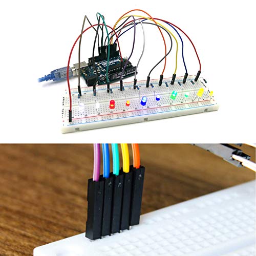 ALMOCN 120PCS Breadboard Jumper Dupont Wire,Multicolored 30cm 40pin Male to Female, 40pin Male to Male, 40pin Female to Female Breadboard Jumper Wires Ribbon Cables Kit for arduino