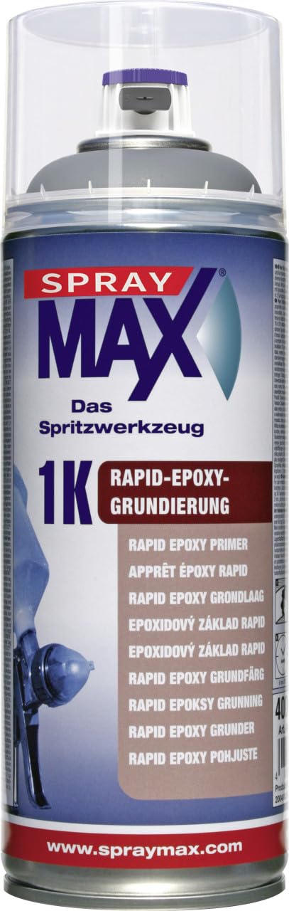 Spraymax 1K Rapid Epoxy Primer 400Ml Aerosol Anti Corrosion Wet-On-Wet Grey 4015962888654