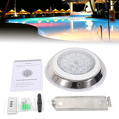 Swimming Pool Light, 54W Ip68 Stainless Steel Rgb Led Submersible Inground Pool Light Underwater Spa Waterproof Lamp With Remote Control #TOP2
