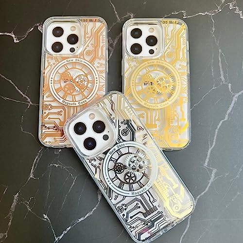 Image of AIBEX Mechanical Series Compatible with Apple iPhone 13 Slim Full-Body Stylish Protective Polycarbonate Case with Built-in Screen Protector Bronze