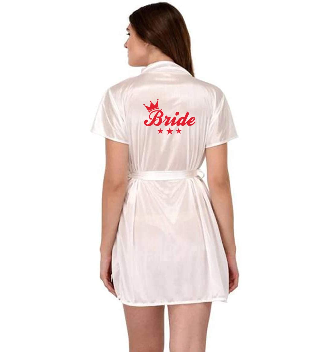 Stylish Customized Printed Imported Sexy Super Babydoll Kimono Robe Womens Snap Crotch Lingerie V Neck Satin Robe Sleepwear Swimwear Honeymoon Wedding Night Valentine Gift-image-15