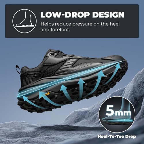 Image of NORTIV 8 Men's Wide Toe Box Waterproof Hiking Shoes | Lightweight Comfortable Low Drop Hiking Shoes for Travel Hiking Outdoor Walking Trekking Camping Summer Vacation