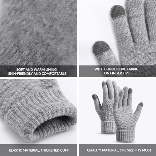 Tobehigher 4 Pairs Winter Gloves - Winter Gloves Women Gloves For Women Cold Weather thumb #5