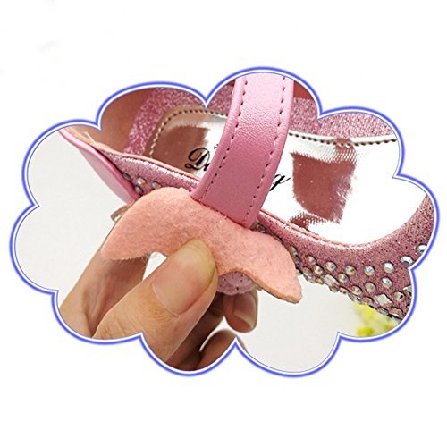 YING LAN Little Big Girl Glitter PU Leather Mary Jane Shoes Pink 26