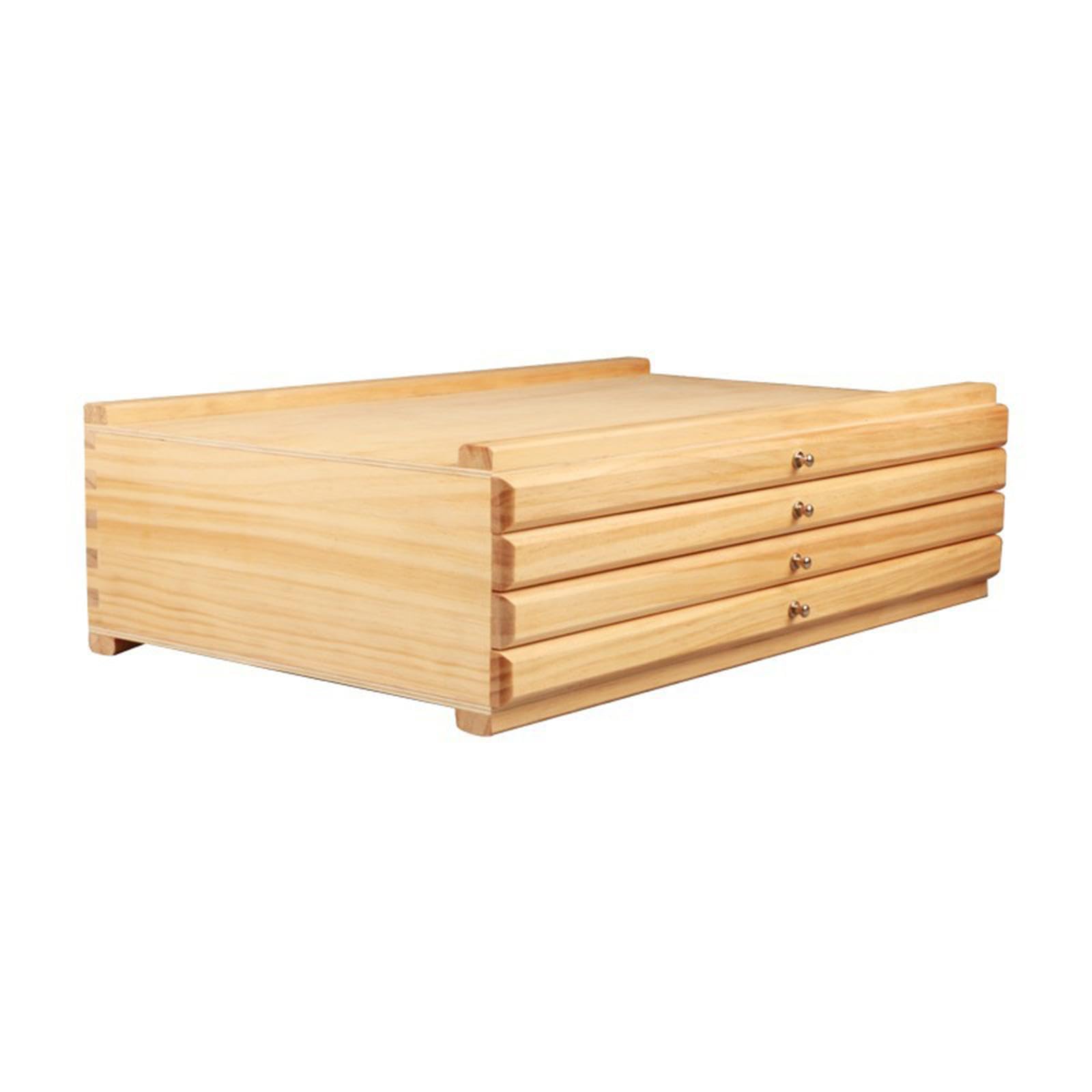 Boîte de rangement pour matériel d'artiste - Construction robuste en bois - Solution légère et portable pour efficacement les fournitures artistiques - Boîte de, Couleur bois, 4 tiroirs