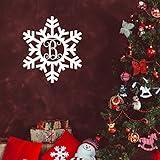 18' Tall Snowflake (B) Door Hanger -Christmas Wall Decoration - Winter Split Letter Initial Sign -...