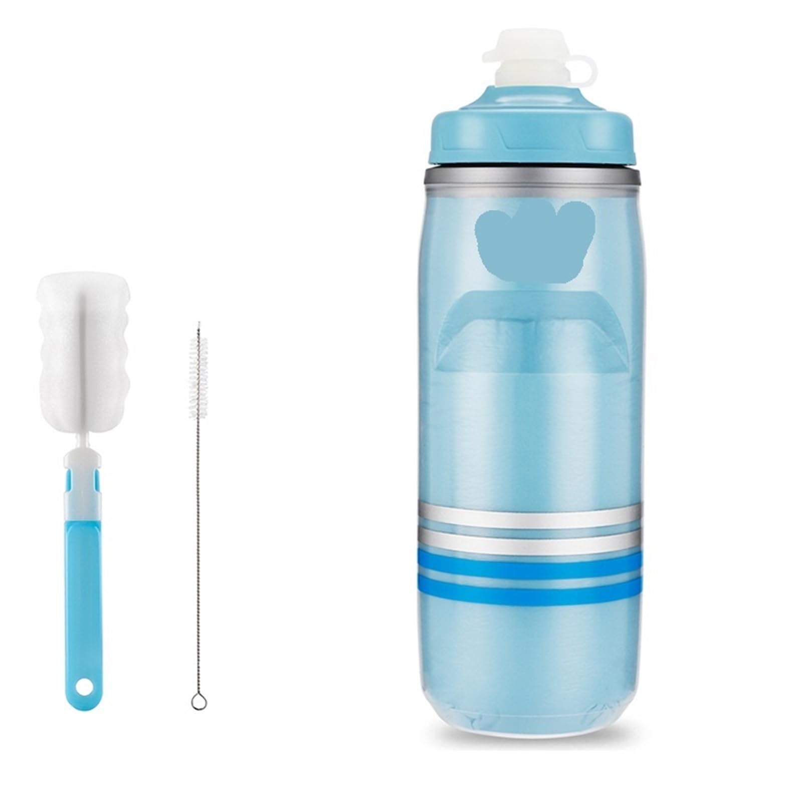 QuxetlRyz Sports Water Bottle Insulated Bicycle Water Bottle 620ml Heat/Cold Preservation Cycling Sports Running Fitness(Blue Set)