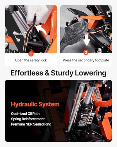 Image of VEVOR Hydraulic Motorcycle Lift Jack 1500 LBS Capacity ATV Scissor Lift Jack Portable Motorcycle Lift Table with 4 Wheels Hydraulic Foot-Operated Hoist Stand for Motorcycle ATV UTV Powersports | Portable Motorcycle Lift Table with 4 Wheels, Hydraulic Foot-Operated Hoist Stand for ATV UTV Powersports