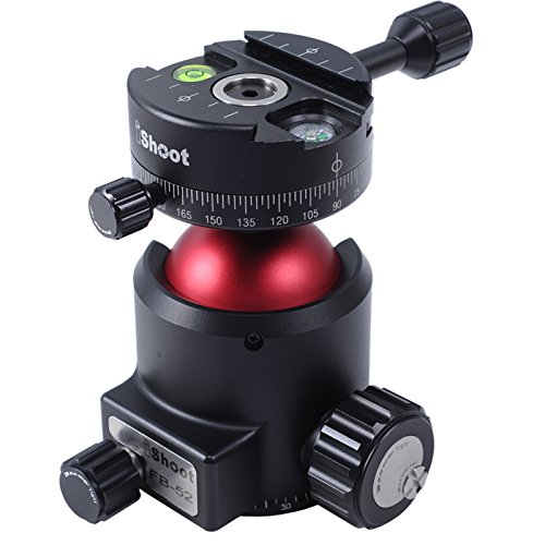 iShoot Panorama-Kugelkopf – -- Low der Schwerpunkt und hohe Haltekraft mit Panning Klemme oben und Panorama Boden unten kompatibel mit RRS/ARCA-SWISS Kamera Schnellwechselplatte