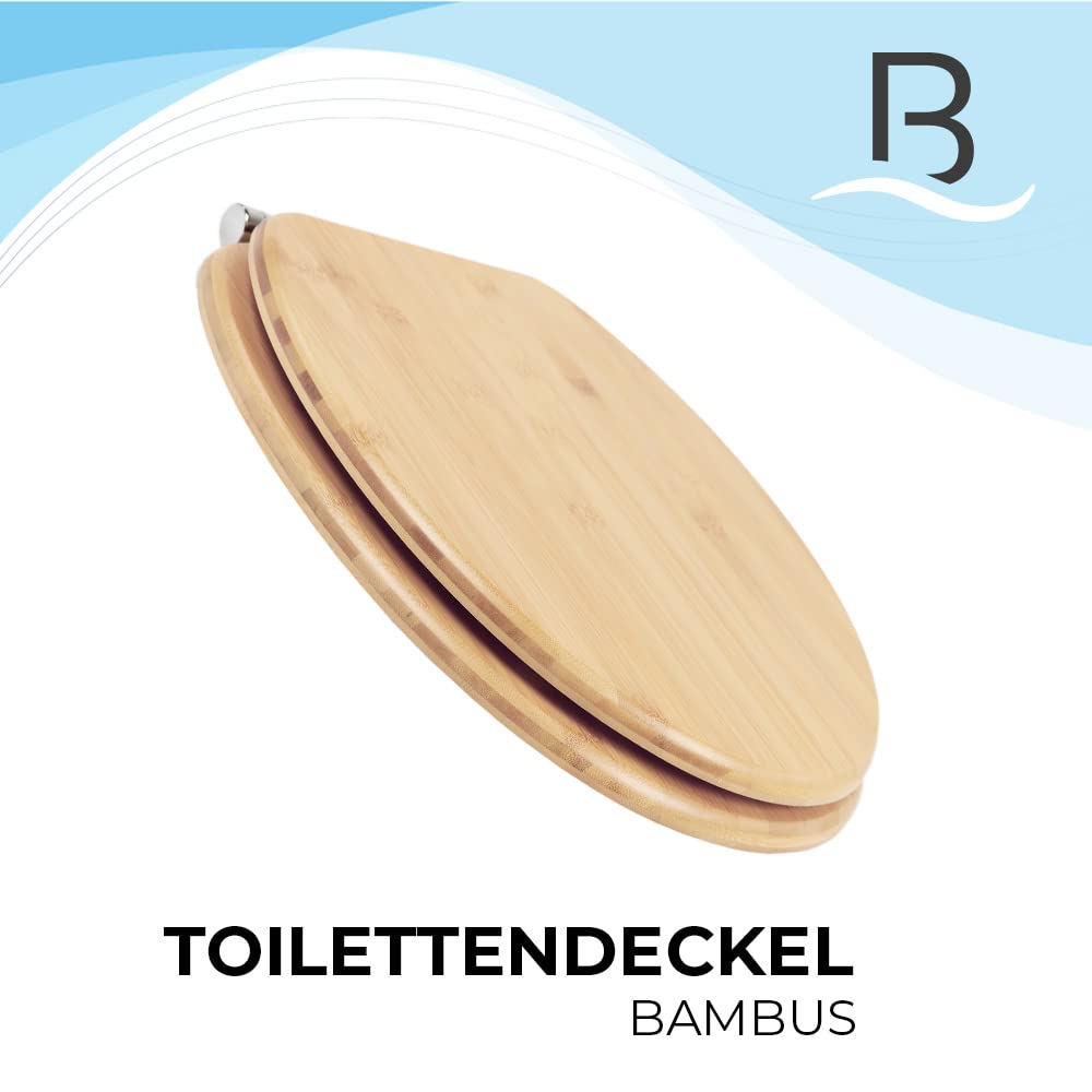 Bath4U Bambus Toilettendeckel | mit Absenkautomatik | Nachhaltige Klobrille | aus hochwertigem Bambus-Holz für maximalen Komfort | Stabil und belastbar bis 150 kg | Nachhaltige Klobrille aus hochwertigem Bambus-Holz für maximalen Komfort stabil und 150 kg