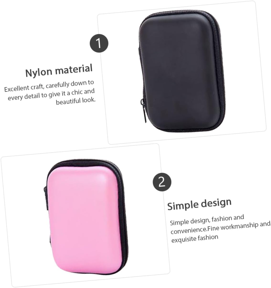 4pcs Multi-function Cord Bags Rectangular Pouches Wear-resistant Change Supply Zippered Storage for Cables Accessories Random Color Variety