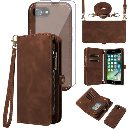 Étui portefeuille iPhone 8 avec fermeture éclair pour voyager léger
