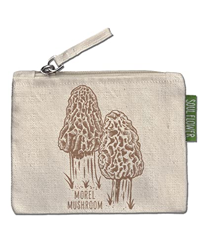 Soul Flower Small Eco Zipper Pouch (Mushroom Botanical Morel)