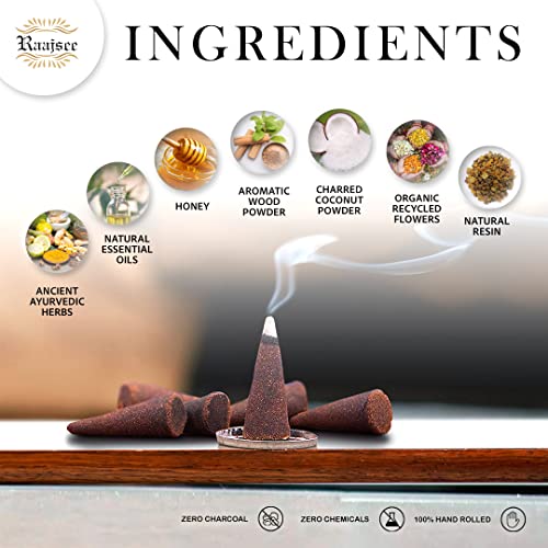 Raajsee RJ CONES Natural Incense Cones,6 Pack Mixed Scents Gift Pack 15 Pc Each thumb #3