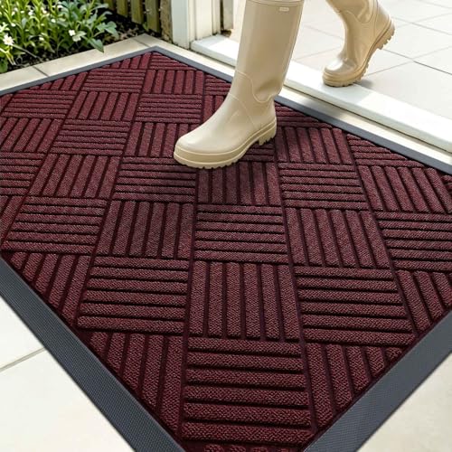 Image of OLANLY Front Door Mat Outside Entrance 35x23, Waterproof Heavy-Duty Doormat