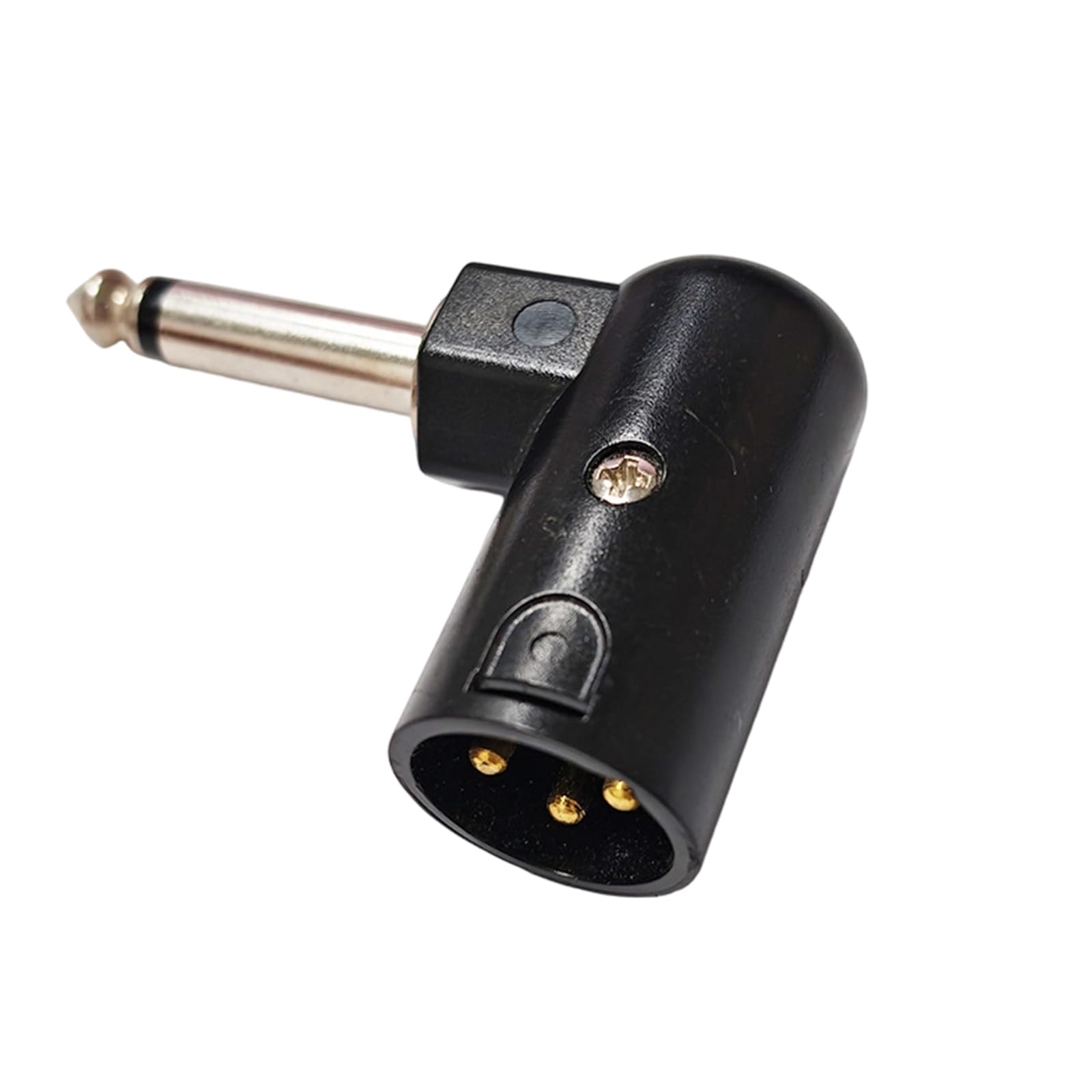 Adattatore ad angolo retto da 6,35 mm a XLR maschio/femmina per chitarre, tastiere e mixer