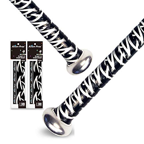 Image of Alien Pros Bat Grip Tape for Baseball (2 Grips) - 1.1 mm Precut and Pro Feel Bat Tape - Replacement for Old Baseball bat Grip - Wrap Your Bat for an Epic Home Run (2 Grips, Hyperplane)