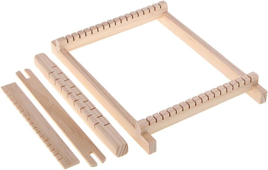 Xiaojikuaipao Wood Knitting Weaving Looms with Shuttle Creative DIY Weaving Art 8.7 X 6.1 X