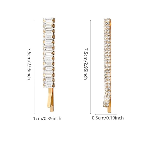 Miniatura 2 de 5 pines de cristal para el cabello con diamantes de imitación pasadores de metal brillante accesorios para el cabello para mujeres