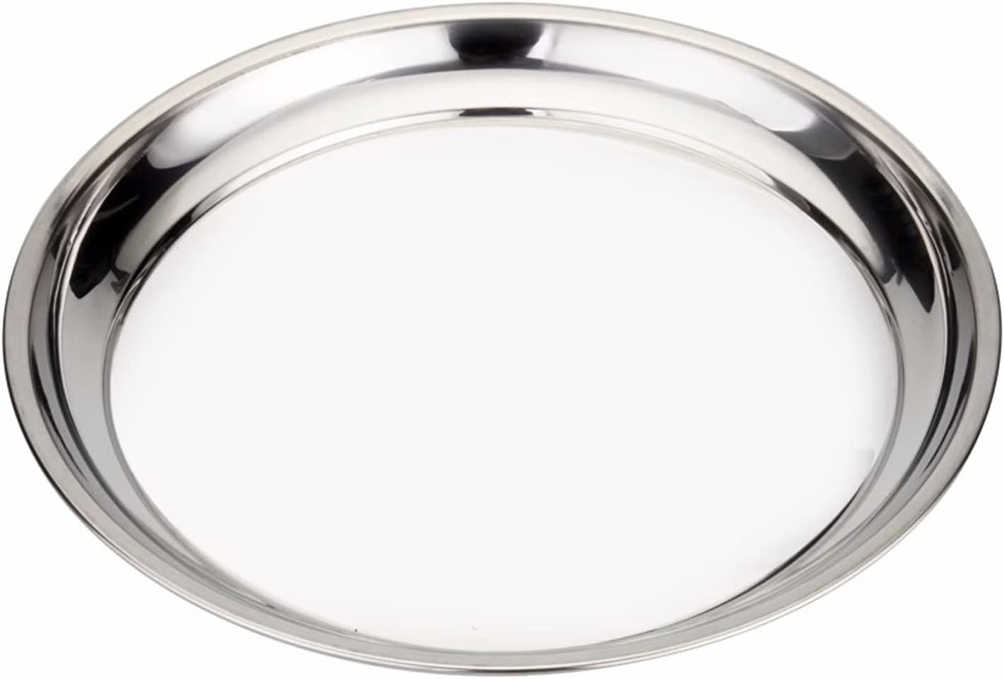 Vankey 12 in Stainless Steel Pizza Pan Perfect for Big Size Green Egg, Kamado Joe, Weber & Acorn Grills & Smokers, Kitchenware Round Roaster Pan, Stainless Steel Drip Pan Reusable & Easy Clean