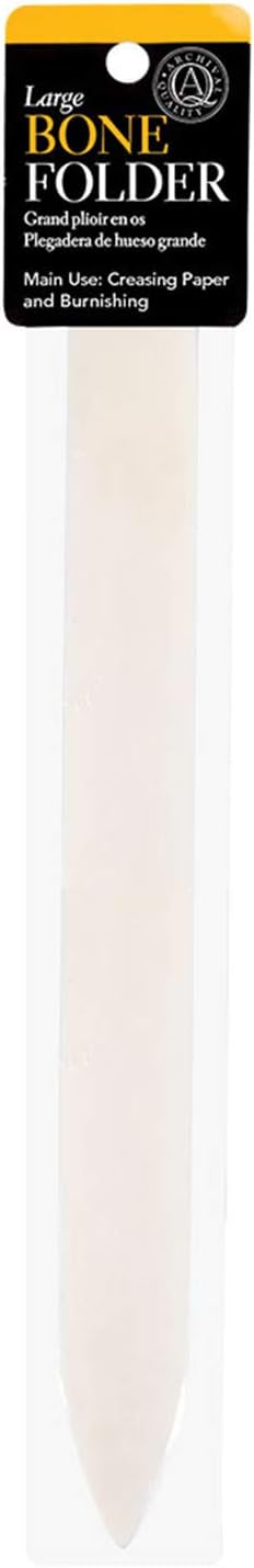 Lineco Genuine Bone Folder Large 8" x 1", Great use for Scoring, Folding and Creasing Paper Projects, Scrapbooking, Bookbinding, Cards, DIY. Ideal for Leather, Handmade Crafts