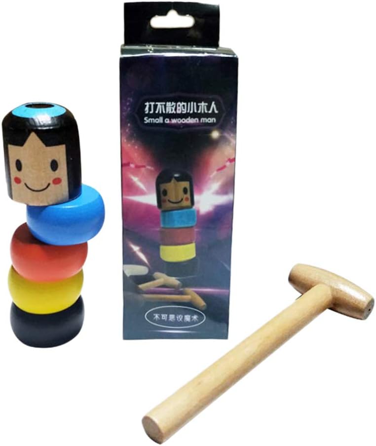 Bweele Halloween Magic Tricks, Funny Unbreakable Wooden Toys for Men Magic Stubborn Woodman Magic Tricks Scene Items Toys for Children and Adults
