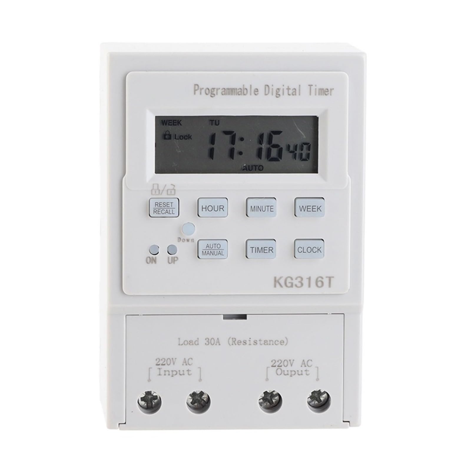 1PCS Microcomputer Digital Timer Switch AC 220V 30A Programmable 1W Power KG316T Control Efficient Intelligent