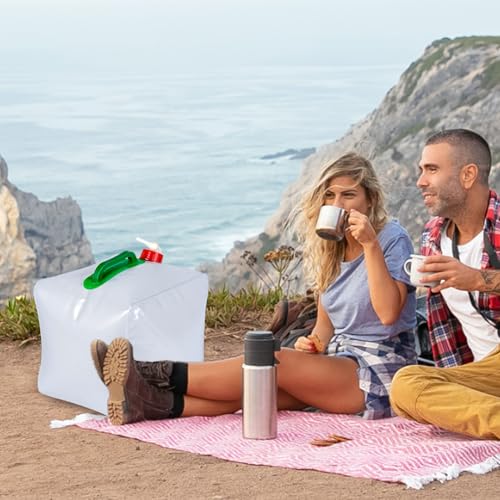 Rwigeboo 5 Gallon Water Jug, Collapsible Water Container with Spigot, Leakproof Pvc Camping Storage Jug with Handle for Hiking, Rv, Emergency Survival - Image 4