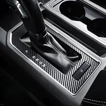 BETTERHUMZ Car Center Console Gear Shift Panel Frame Sticker Compatible with Ford F150 Raptor 2015-2020 Alcantara Carbon Leather Decor Sticker Trim Interior Accessories Carbon Leather