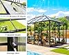 Jocisland 14x9.5x9 FT Polycarbonate Greenhouse with Clear Panels- 6 FT Wall Height Outdoor Aluminum Greenhouses with 2 Vents, Double Doors with Hook, Walk-in Greenhouse for Backyard Garden #3