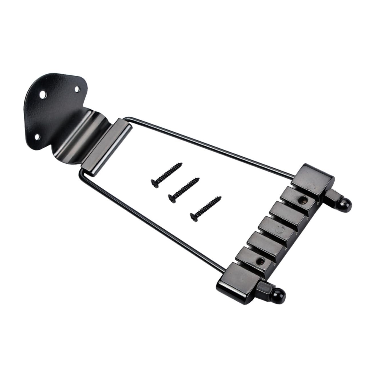 HEMOTON Jazz Guitar Tailpiece 6 String Long Standard Tailpiece Metal Guitar Tailpiece Jazz Guitar Tailpiece Set Black Ga407