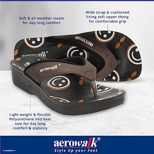 Image of AEROWALK Stylish Fashion Slipper for Women | Comfortable| Lightweight | Anti Skid | Casual Office Footwear (0895 BLACK)