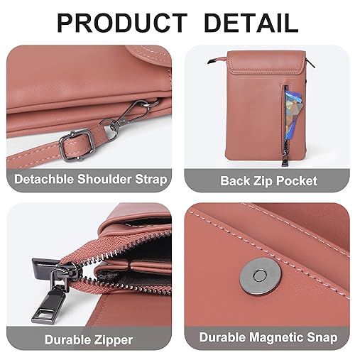 Image of KUKOO Small Crossbody Bags for Women PU Leather Cell Phone Purse Wallet with Credit Card Slots