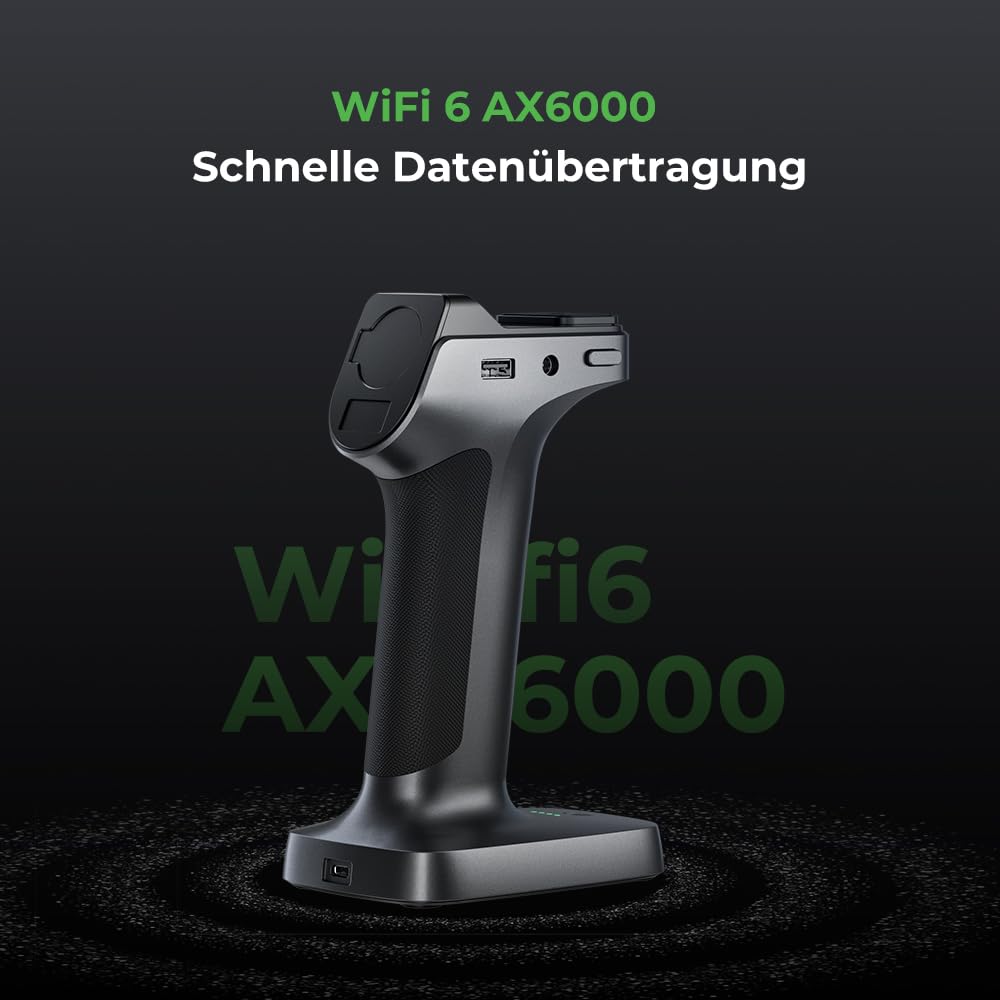 Creality Scan Bridge für CR-Scan Raptor, WiFi6 Wireless Kit, Kabellose Datenübertragung & Screen Mirroring, 36.000mWh Akku, 80% Schnellladung in 1,5h, Tragbar für Outdoor 3D-Scanning