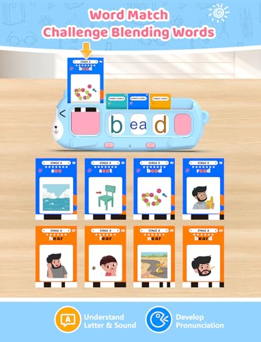 image for QuTZ Phonics Learning Toy for Preschool Kids – Talking Flash Cards w