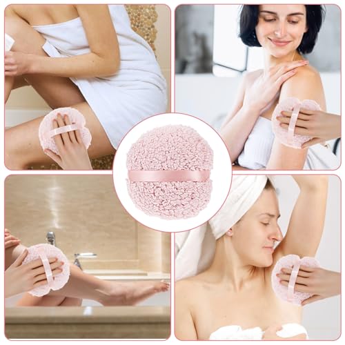 6'' Body Powder Puff - Ultra Soft, Large Round Velour, Reusable Face & Body Powder Applicator