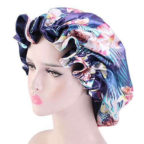 Large Satin Bonnet Cap,Bonnets for Women,Silky Bonnet for Curly Hair,Women Hair Wrap for Sleeping,Double Layers